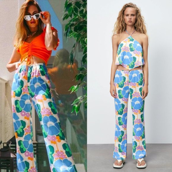 Zara Pants - NEW! Zara Floral Printed Pajama Style Retro Pants - Size S